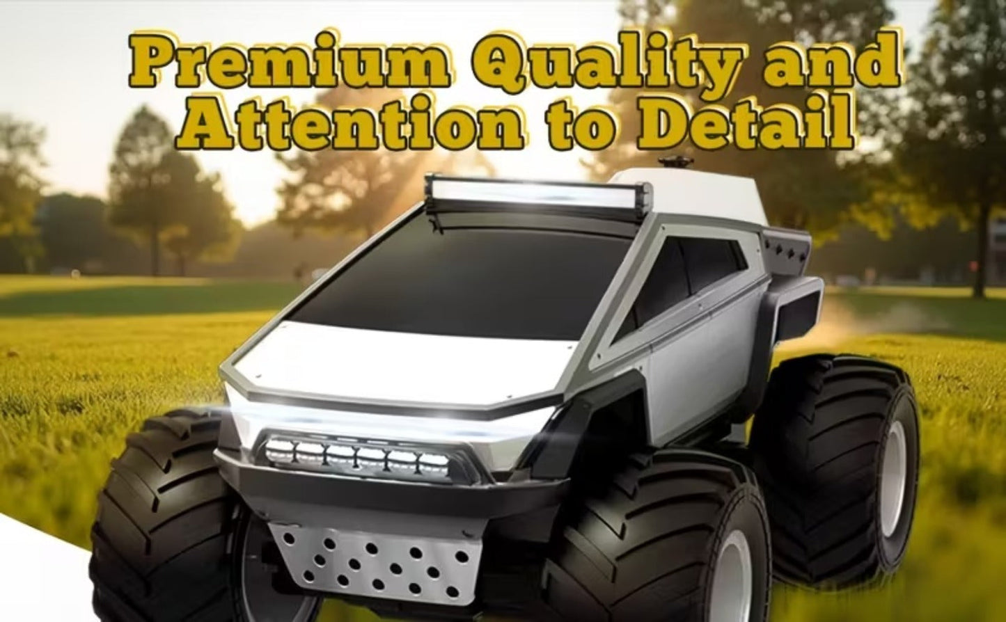 1:12 Scale RC Monster Truck 4WD, Remote Control Cybertruck & Pickup Truck with LED Lights & Sound Effects