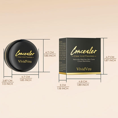 Waterproof Matte Concealer 3 Pack, Full Coverage Plant-Based Formula for Dark Circles, & Blemishes