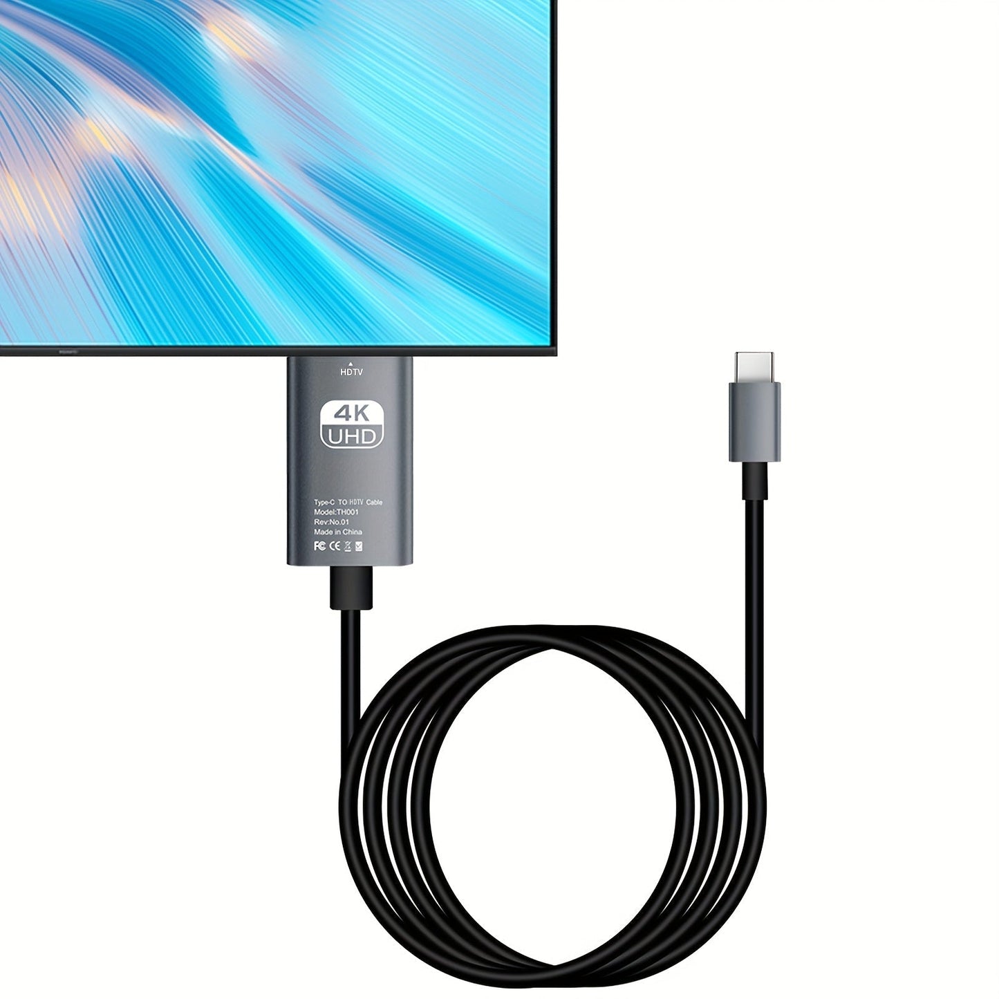 USB-C to HDMI Adapter 4K@60Hz, Thunderbolt 3/4 Compatible, Aluminum for MacBook Pro/Air, iPad Pro