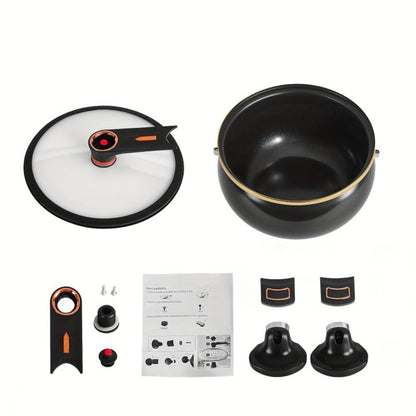 Nonstick Soup Pot Large Capacity 1.85 Gallon Twist Lock Handle Cooking Pot for Gas Stove Induction Cooker Open Flame Multifunctional Stew