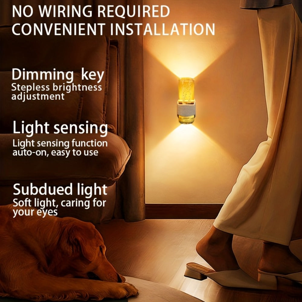 LED Night Light Plug In Wall, Dimmable 3000K Warm White Night Lights with Auto Light Sensor, Adjustable Brightness Modern Plug-In Night