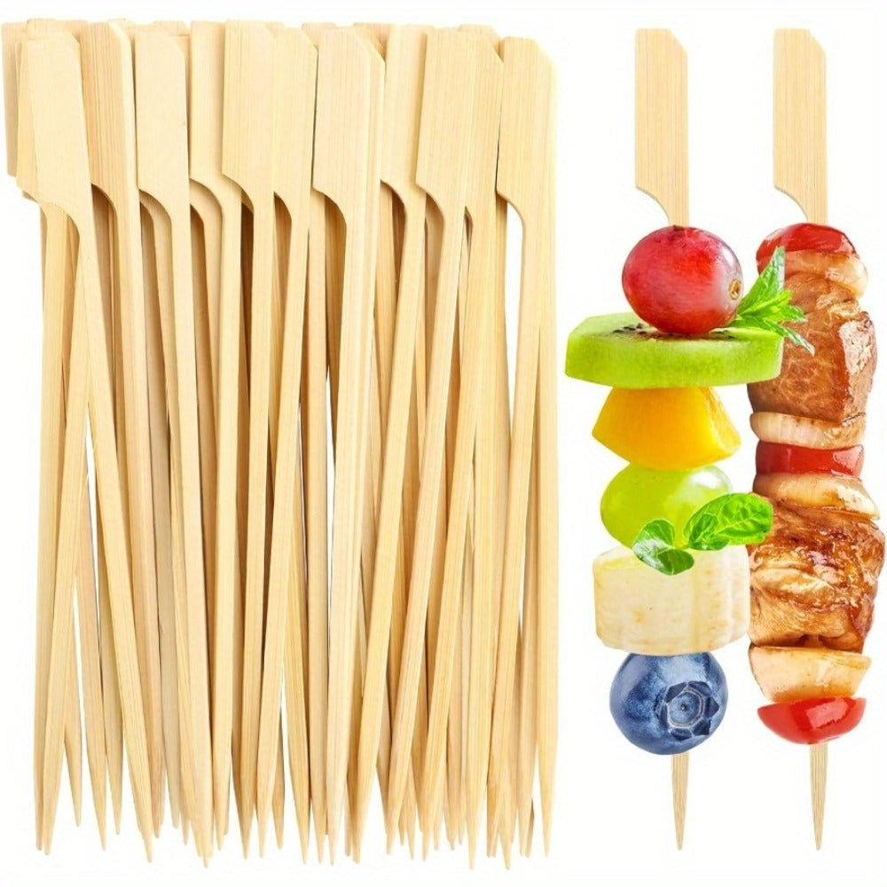 Bamboo Appetizer Skewers 400 Pack 6 Inch for Grilling, Camping and Outdoor Meals, with the Listed Configuration