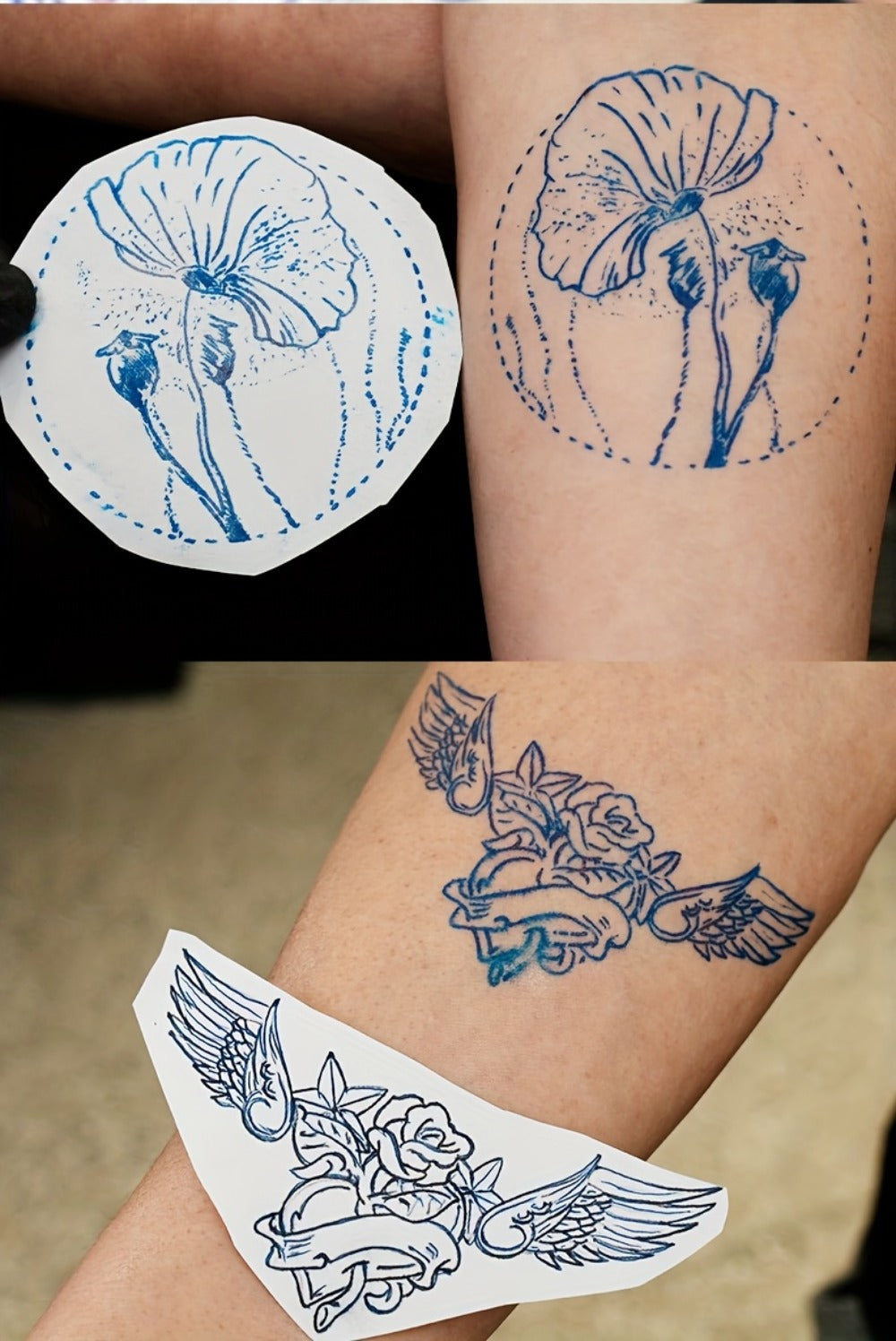 Tattoo Transfer Paper 100 Sheets 4-Layer Thermal Stencil, Sharp Precise Design Transfer, Hand Drawing &