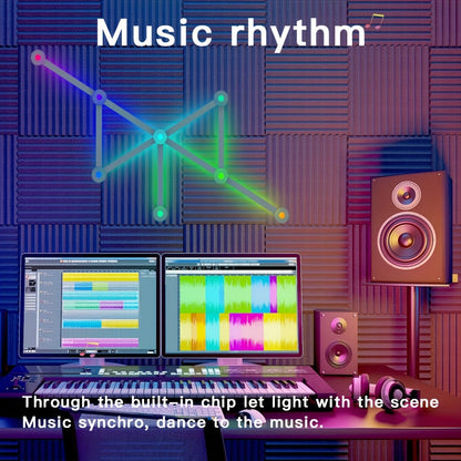 Modular LED Atmosphere Light 9pcs Starry Sky RGB, Freely Splicing, Music Sync, App & Voice Control