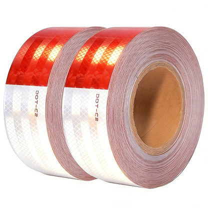DOT-C2 Reflective Tape 2"x60' High Intensity Prismatic Self-Adhesive Safety Strip – Waterproof Wear-Resistant Ultra Bright for Cars Trucks