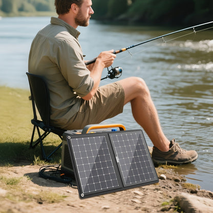 Solar Panel Charger, Foldable Portable Camping RV Power Station Laptop for Garden, Patio and Yard Use