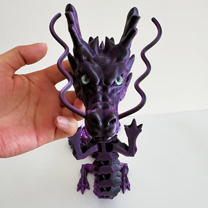 3D Printed Dragon 35.4 Inch with Flexible Joints – Articulated Poseable Dragon Figurine for Car Dashboard, Home Decor & Desk Display