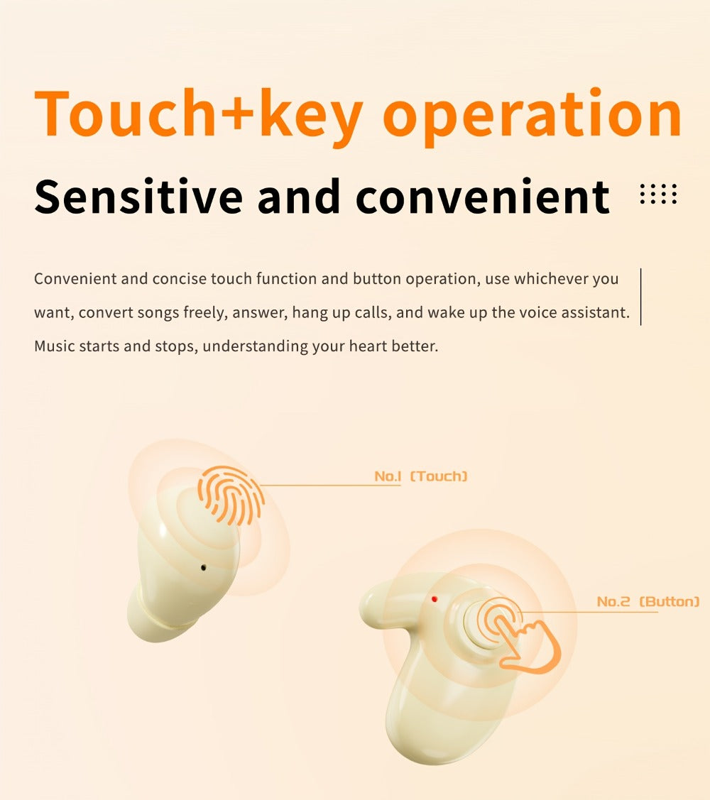 Wireless Earbuds Two-Pair Mini Sleep Set with Digital Display, Type-C Charging and Three Color Options