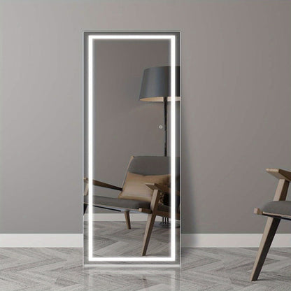 LED Full Length Mirror with Lights, Touch Control Lighted Full Body Mirror for Entryways, Bedrooms and Living Spaces