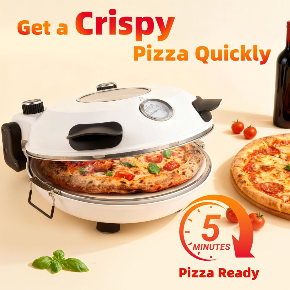 Indoor Pizza Oven Countertop, 12-Inch Electric Pizza Maker Machine for Home Kitchen, Heats Up to 800°F