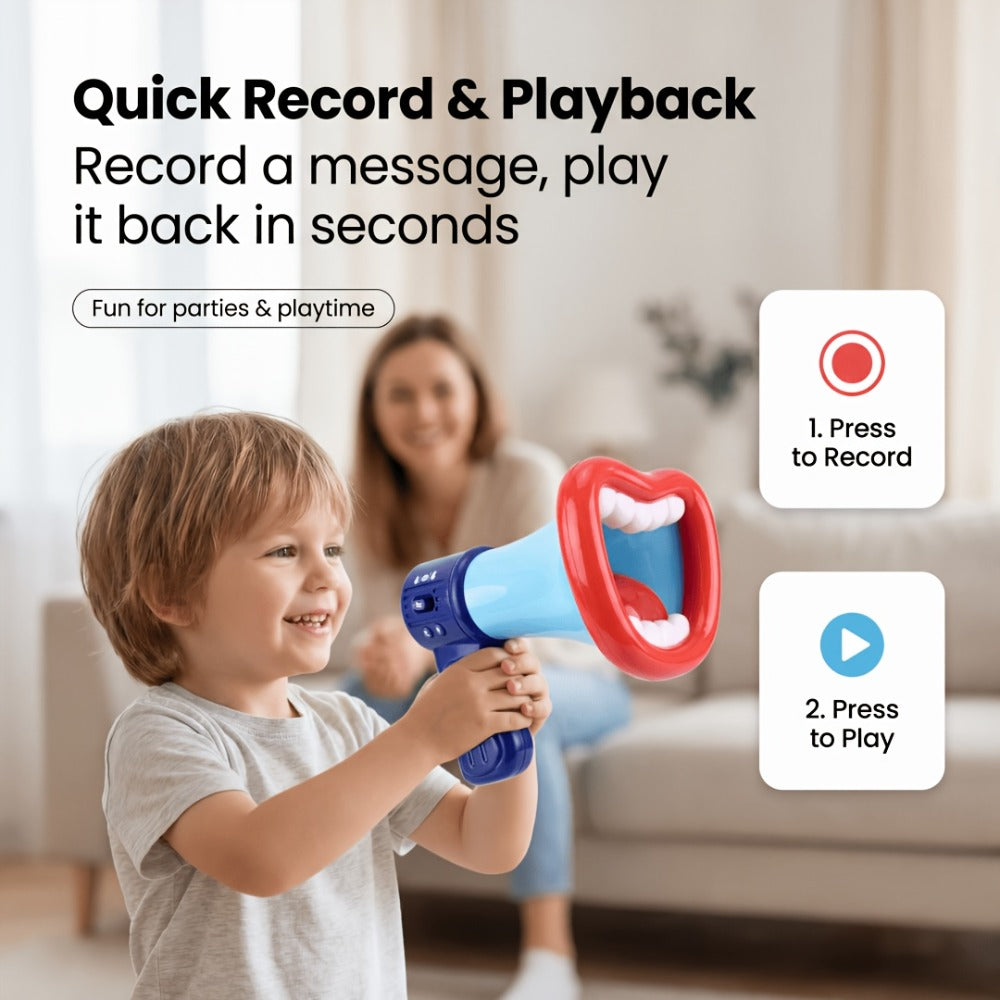 Voice Changer Megaphone Toy for Kids, Funny Big Mouth Handheld Megaphone with Multi Sound Effects