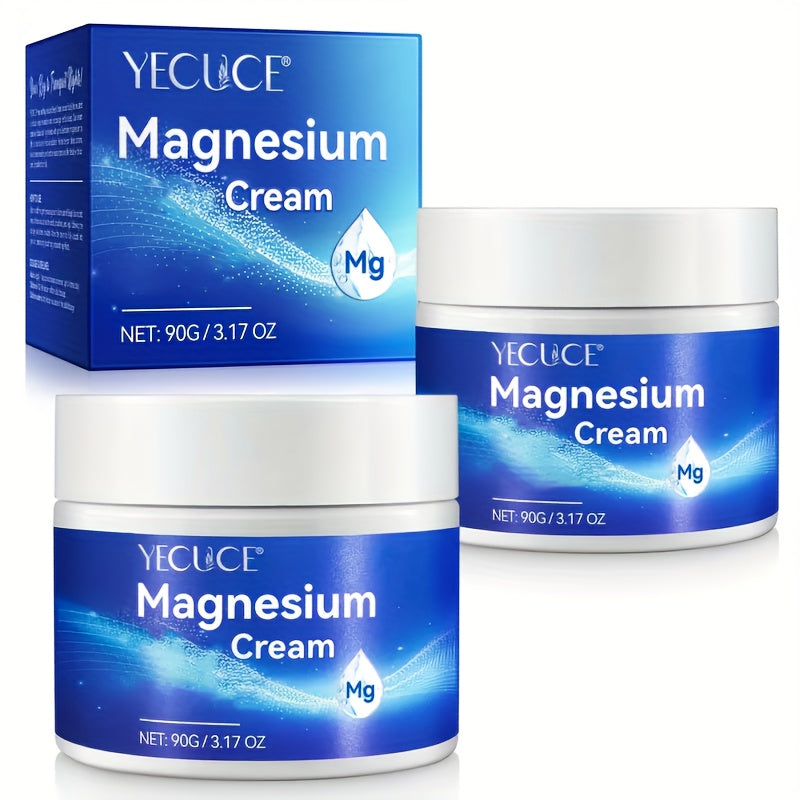 Magnesium Sleeping Cream 2-Pack 180g Each – Pure Magnesium Chloride Overnight Body Moisturizer, Alcohol-Free Dry Skin Relief Cream for Women