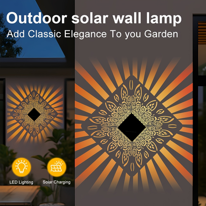 Solar Fence Lights Outdoor – Metal Step Wall Light for Garden Pillar Patio Courtyard Multicolor & Warm LED Decor