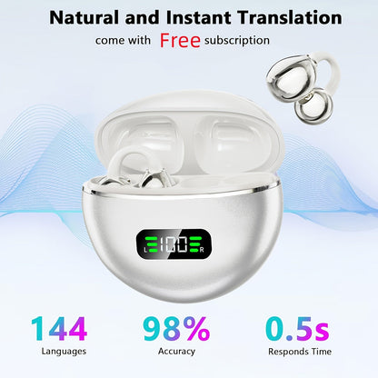 Open-Ear Clip Earphones Bluetooth 5.4 Wireless Earbuds for Glasses Wearers Small Ears Low Latency for an Everyday Personal Care Routine