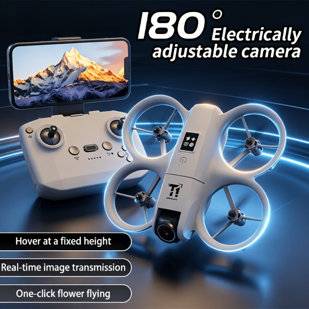 180° Rotating Dual Camera Drone Optical Flow Positioning Gyroscope Stabilization 360° Roll One-Button Takeoff Landing Calibration