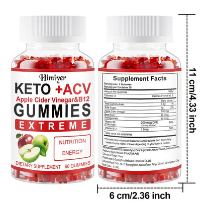 Apple Cider Vinegar Gummies with Pomegranate, Beet Juice & Vitamin B12, Keto ACV Gummies for Weight Management