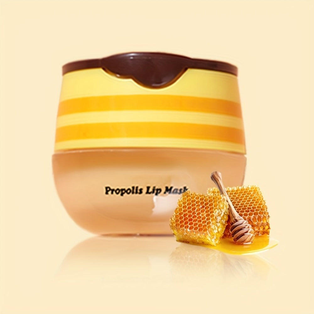 Honey Pot Lip Balm Set 8 Pcs – Propolis & Honey Deep Moisturizing Lip Mask with Applicator Stick, Repairs Dry Chapped Lips