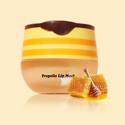 Honey Pot Lip Balm Set 8 Pcs – Propolis & Honey Deep Moisturizing Lip Mask with Applicator Stick, Repairs Dry Chapped Lips