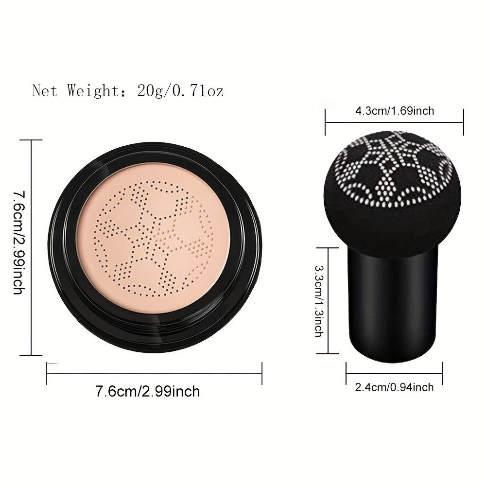 Two-Piece Moisture CC Air Cushion Foundation Set with Mushroom Puffs and Two Matched Shade Options