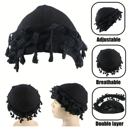 Costume Accessories 5-Piece Tassel Head Wrap Set with Green, Yellow, Red and Blue Color Assortment