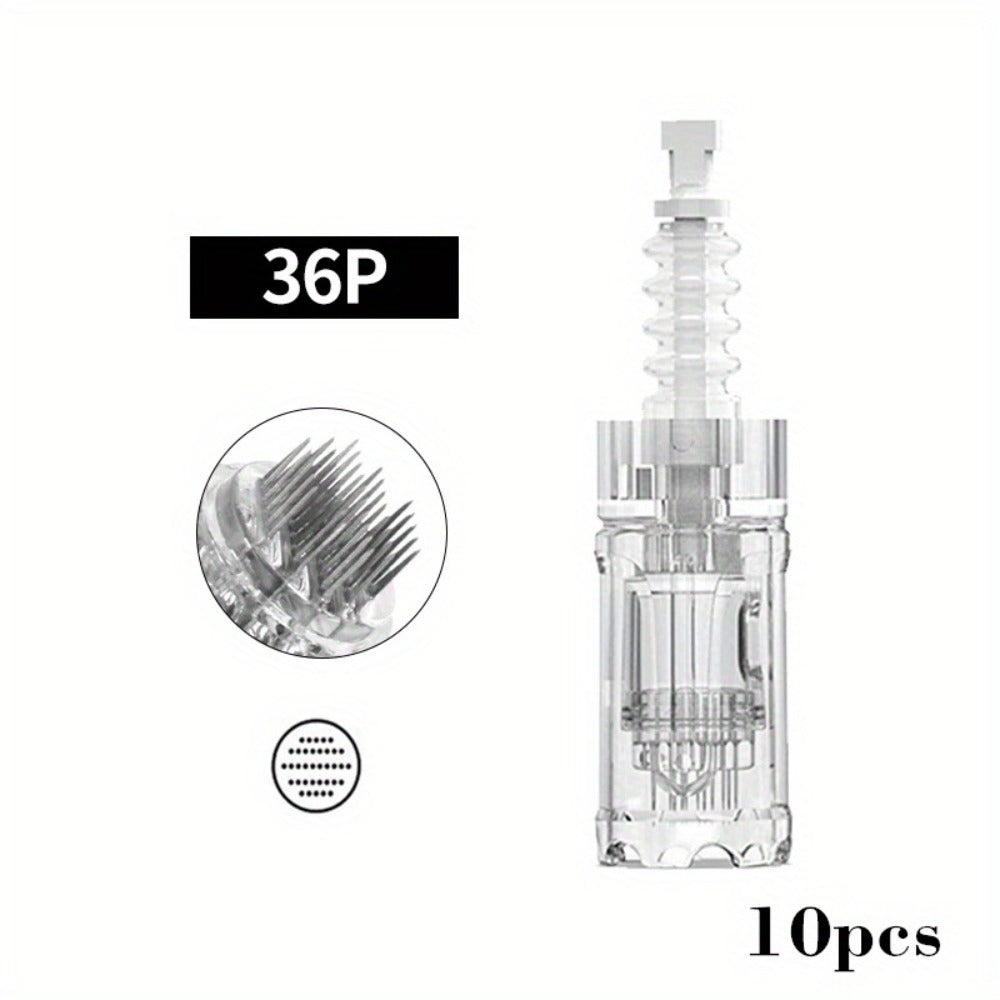 Microneedling Pen Cartridges 10-Pack 36-Pin 0.25mm Replacement Needle Tips for Dr Pen A10 for Bath Time, Home Spa and Personal Care