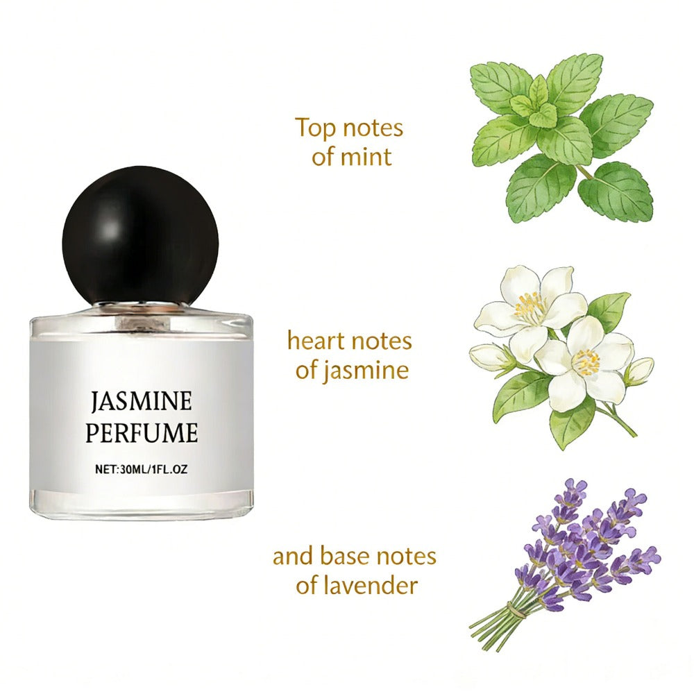 Perfume for Women Jasmine or Sweet Orange Blossom Spray with Fresh Mint, Jasmine and Lavender Notes