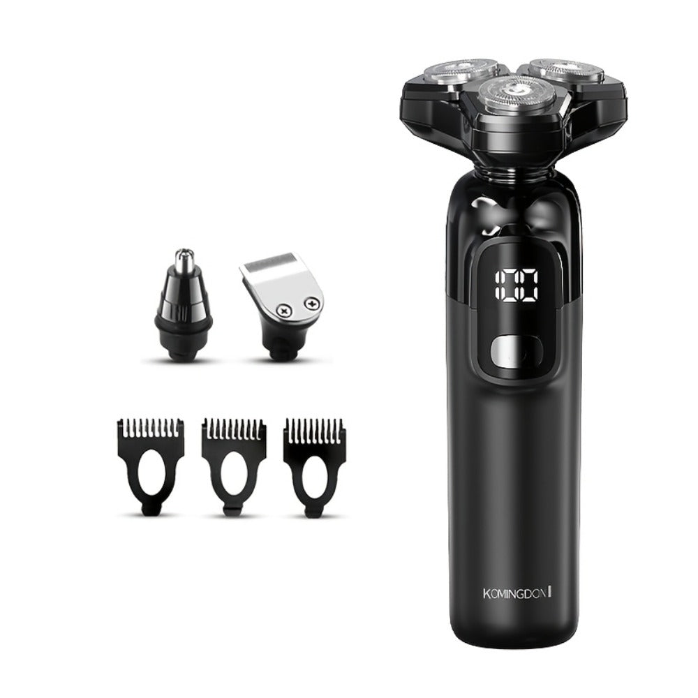Rotary Shaver for Men 3-in-1 Cordless Rechargeable Electric Razor - Floating Head Wet Dry Shaver