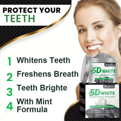 Activated Charcoal Teeth Whitening Powder 60g Natural Stain Remover for Coffee Tea Tobacco Deep Cleaning