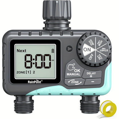 2-Zone Sprinkler Timer Programmable Faucet Irrigation Controller for Lawn & Yard, for Garden, Lawn and Yard Watering
