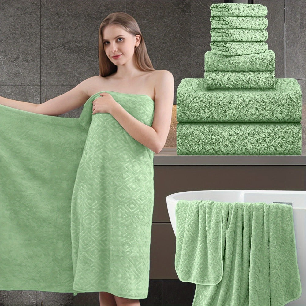Bath Hand Towels, Towel Set 8 Piece 700GSM with 2 Bath Towels, 2 Hand Towels and 4 Washcloths in 16 Colors for Home and Guest Use