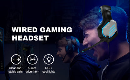 NPET Gaming Headset PS4 PS5 Xbox One PC Noise Cancelling Mic Stereo Over-Ear for Bedside Audio, Alarms and Room Entertainment