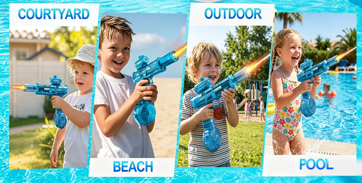 Rechargeable Transforming Electric Water Blaster with LED Muzzle Light and Blue or Blue Spec2 Option
