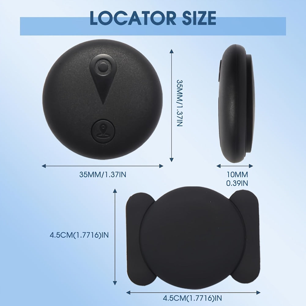 Round Black Smart Item Tracker with Keyring Holder, Two-Piece Case and Single 1pc Checkout
