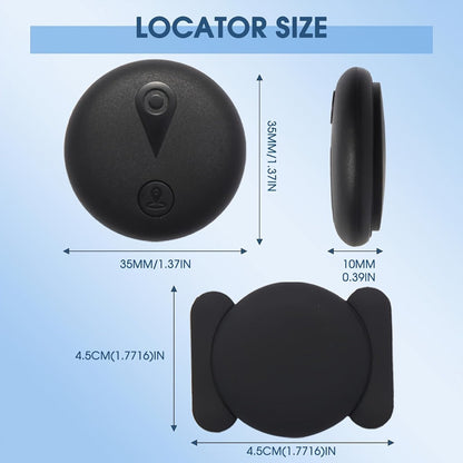 Round Black Smart Item Tracker with Keyring Holder, Two-Piece Case and Single 1pc Checkout