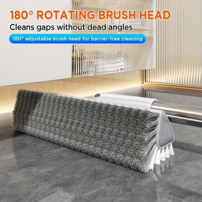 Floor Scrub Brush 52 Inch Long Handle Double-Sided V-Shaped Triangle Head Stiff Bristles for Home Cooking, Dining and Outdoor Meals
