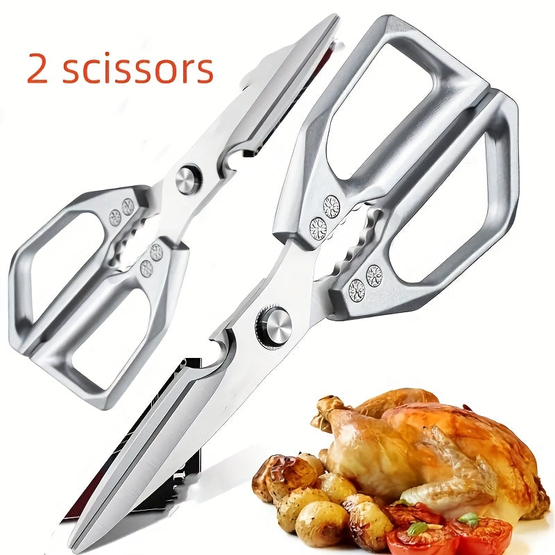Professional Kitchen Scissors 304 Stainless Steel Shears Multi-Purpose for Meat Bone Herbs Poultry Packaging Chef Daily Use