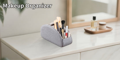 Faux Leather Desktop Organizer 5 Compartments – Multifunctional Remote Control Holder Caddy, Pen Holder Storage Box for Remote Controls