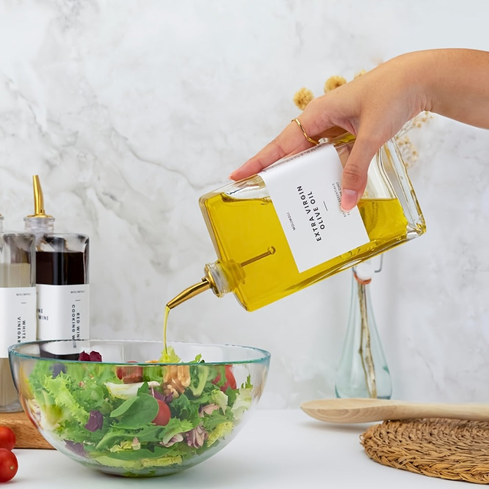 Glass Oil Dispenser Bottle 350ml – Olive Oil Vinegar Soy Sauce Coffee Syrup Dispenser for Kitchen