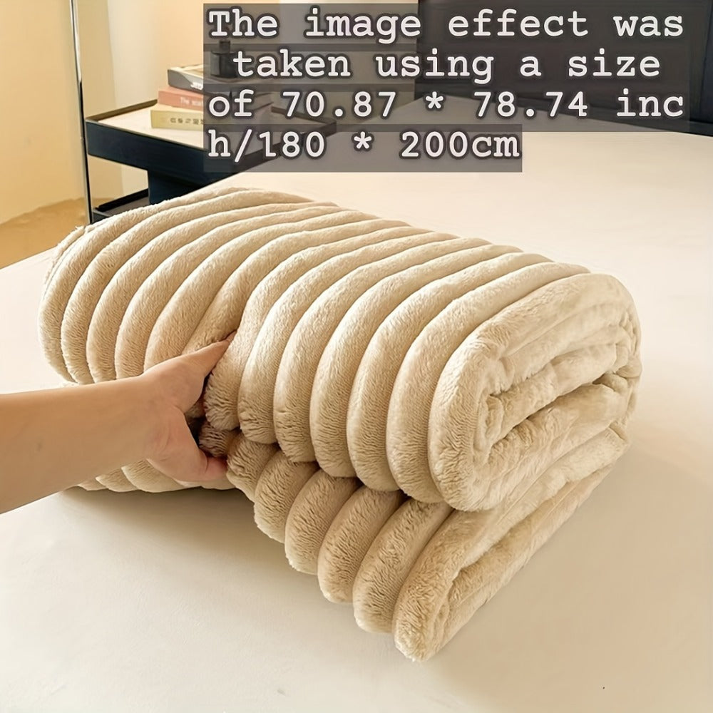 Plush Knit Faux Fur Blanket in Space Gray, Creamy White or Pink with Two Large Metric Size Options