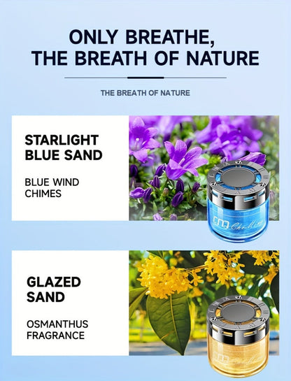 Two-Piece Solid Gel Car Air Freshener Jars with Four Cologne, Blue Bell, Rose and Osmanthus Scent Pairings