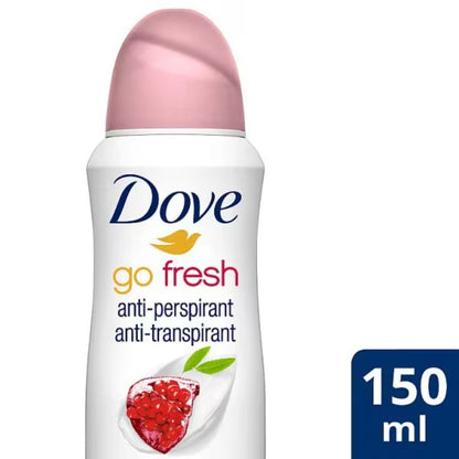 Pomegranate & Lemon Verbena Body Spray for Women Dove Go Fresh 150ml Long Lasting Freshness Quick Dry Invisible No White Marks Non-Sticky