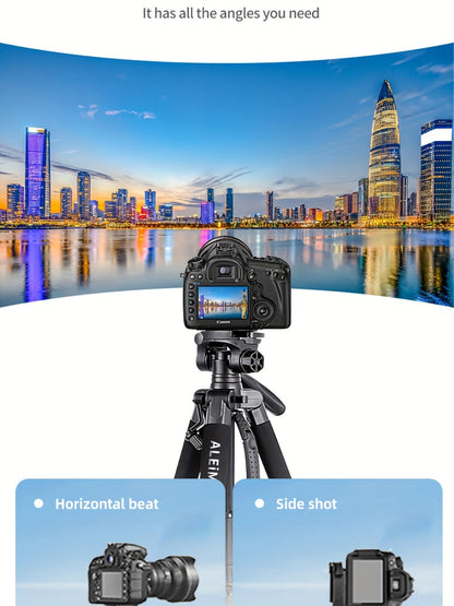 Camera Tripod 74 Inch Aluminum Alloy with Dual Quick Release Plate, Phone Clip & Carrying Bag, Professional Stand for DSLR