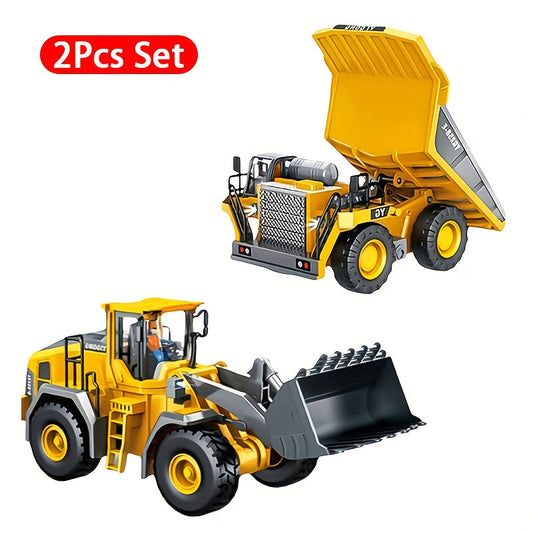 RC Excavator Toy 1:18 Scale 2.4GHz Remote Control with Metal Scoop 680-Degree Rotation Lights & Sound