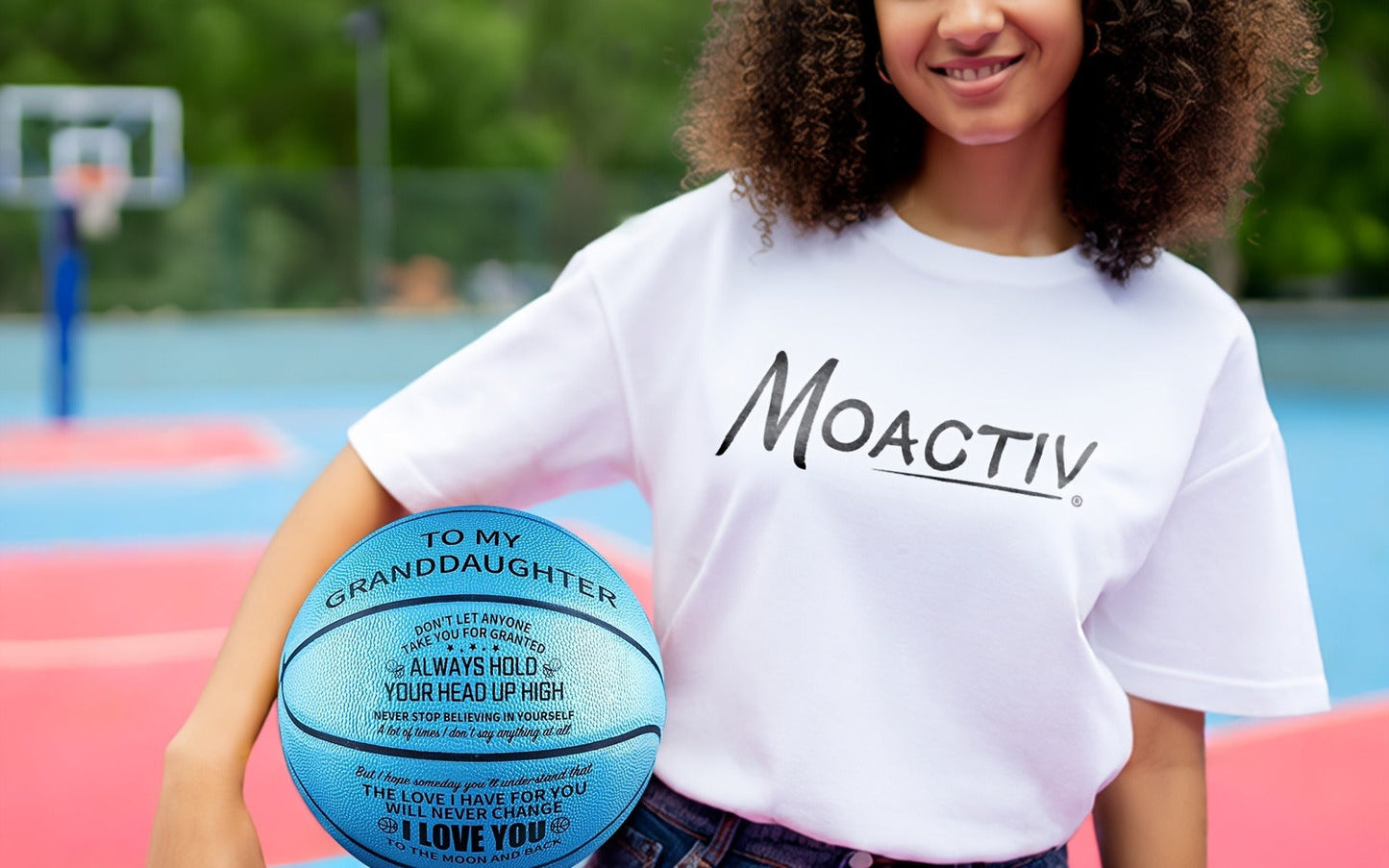 Engraved Basketball Gift for Grandson & Son – Size 7 PU Indoor Outdoor with Pump, Inspirational Message, Birthday Christmas Gift