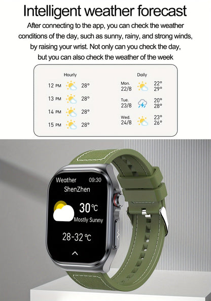 Smart Watch 2.04-Inch AMOLED Display with Bluetooth 5.3 Calling, 530mAh Battery and Six Strap Options