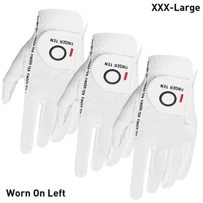 Wet Weather Golf Gloves Rain Grip 3-Pack for Men | Breathable Water-Resistant Golf Gloves for Left & Right Hand