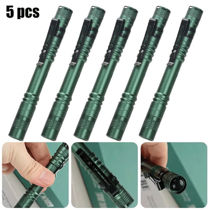 Pen Light Flashlights Bulk Pack with Clip – Mini Slim LED Pocket Torch for Camping, Outdoor, Home & Emergency Use