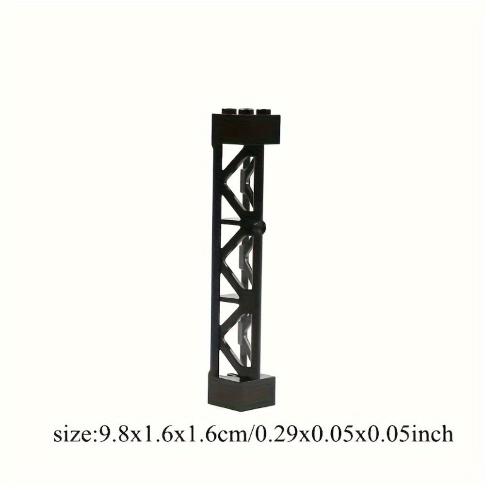 2x2x10 Pillar Support Bricks 20pcs Black – LEGO-Compatible Column Rod Blocks for MOC City Train Girder Military Architecture Builds