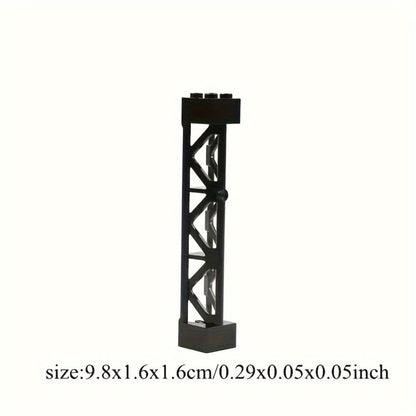 2x2x10 Pillar Support Bricks 20pcs Black – LEGO-Compatible Column Rod Blocks for MOC City Train Girder Military Architecture Builds