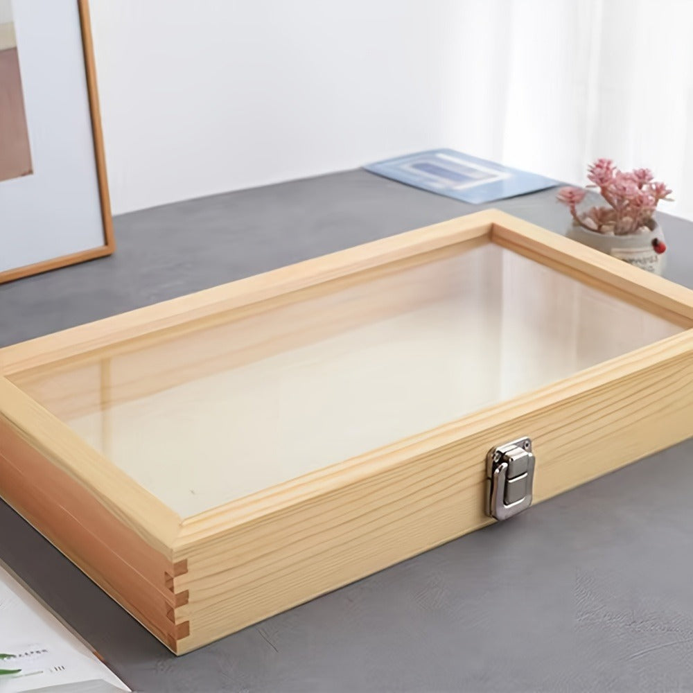 Jewelry Box, Wooden Drawer Display Organizer with Acrylic Window and Buckle Lock in One- or Two-Piece Sets